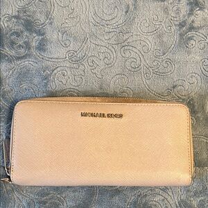 Michael Kors Beige Zip-Around Wallet